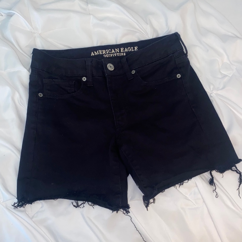 American Eagle outfitters black jean shorts next level stretch X size 6